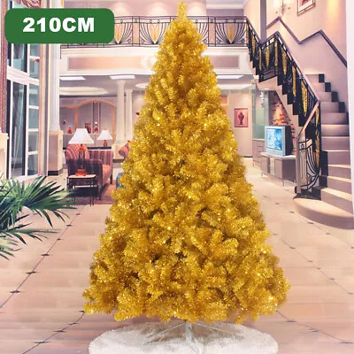 SALE 7FT 2.1M Gold Bushy Xmas Tree 1080 PVC Tips Metal Stand Christmas • $109.99