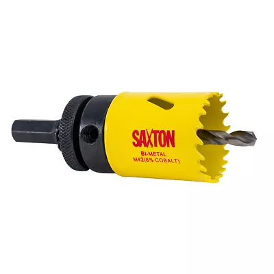 Saxton HSS Hole Saw 8% Cobalt Heavy Duty + Arbor Wood & Metal (14mm – 230mm) • £12.99