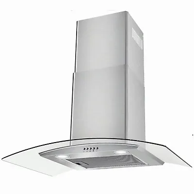 Tieasy 30 Inch Wall Mount Range Hood 450CFM Stainless Steel Tempered Glass Vent • $165.99