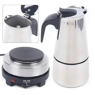 New Stainless Steel Italian Moka Espresso Percolator Stovetop Coffee Maker Pot • $26