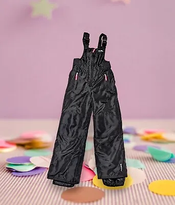 C9 CHAMPION Ski Bib Overalls Snowsuit Black PINK TRIM Girls Size Small 6x - 6 • $21.99