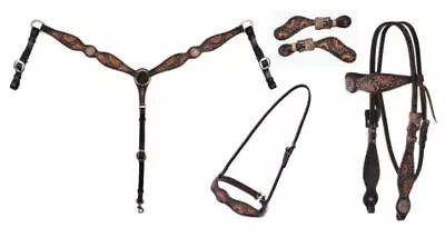 Circle Y Vintage Sunflower Tack Browband Breast Collar Nose Band Spur Straps • $134.95