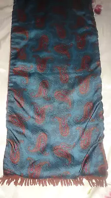 60s RADLEY By TOOTAL Turquoise Mix Paisley Tricel & Wool Backed Scarf 46 X9  • £30