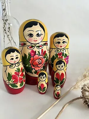 Russian Vintage Matryoshka Nesting Doll USSR 6 Little Dolls Montessori • $24