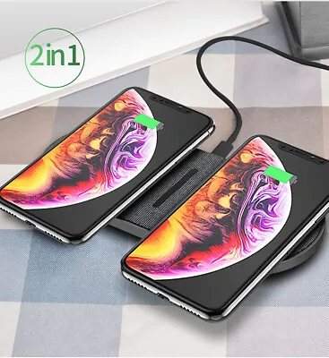 2In1 Wireless Charger Dual 20W Charging Pad Mat For IPhone 15 14 Samsung S24 S23 • $22.99