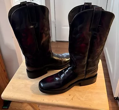 Mens Masterson Boot Co Cowboy Dark Cherry Boots Size 10 Extra Wide! Nice! • $50