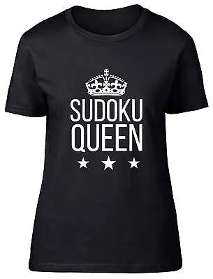 Sudoku Queen Womens T-Shirt Board Game Puzzle Number Math Grid Ladies Gift Tee • £8.99