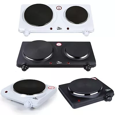 Uten Double Single Electric Hot Plate Portable Table Top Cooker Hob 1250W/2250W • £14.99