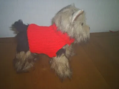 New  Xs 6  Hand Knitted Dog Coat / Jumper  Red Chihuahua/ Yorkie/ Terrier • £6.50