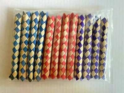 £13.04 • Buy Lot Of 12 Vintage Bamboo Chinese Finger Traps Pink, Blue, & Red New Prank#5