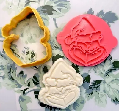 £3.49 • Buy Grinch-Cupcake Fondant Embosser Icing Stamp Cookie Cutter Fondant Cutter
