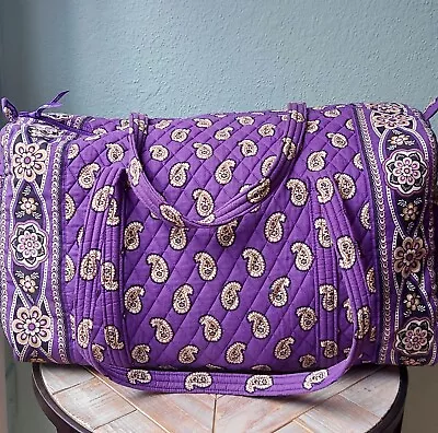 Vera Bradley Large Duffel Bag Simply Violet Pattern 22  X 11  X 11  Pre-Owned • $32