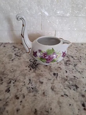 Vintage Lefton China Long Handled  Hand-Painted Creamer With Violets. Ex Cond  • $15