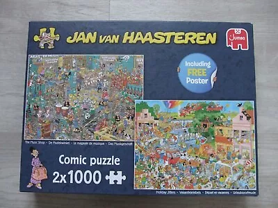 Jan Van Haasteren 2 X 1000 Piece Jigsaws The Music Shop And Holiday Jitters • £3.99