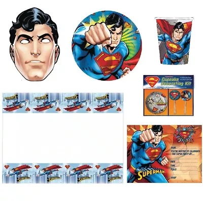 Superman Party Supplies Table Cover Tableware Mask Kids Boys Birthday Decoration • $3.33