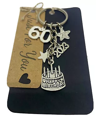 £5.85 • Buy 60th Birthday 2023 Keyring/ Keepsake Gift Idea • On Rustic Gift Card