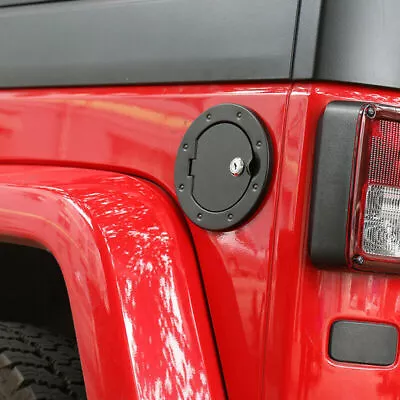 Car Locking Gas Tank Cap Fuel Filler Door Cover For Jeep Wrangler JK JKU 2007-17 • $17.99