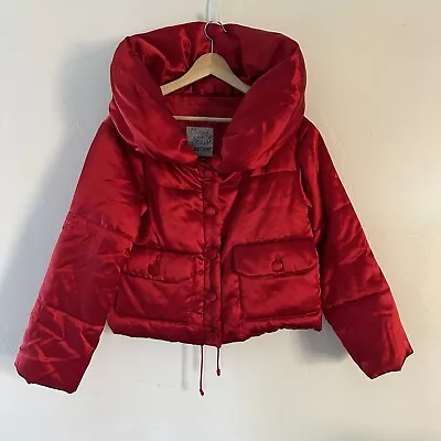 Moschino Cheap And Chic Red Puff Jacket With Large Collar Made In Italy • $200