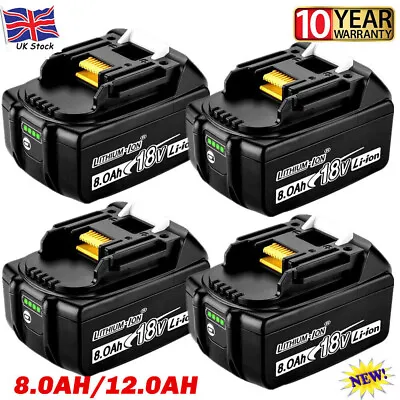 4XFor Makita 18V Battery 9.0Ah 8.0Ah 6.0Ah BL1860 BL1830 BL1840 BL1850 / Charger • £136.98