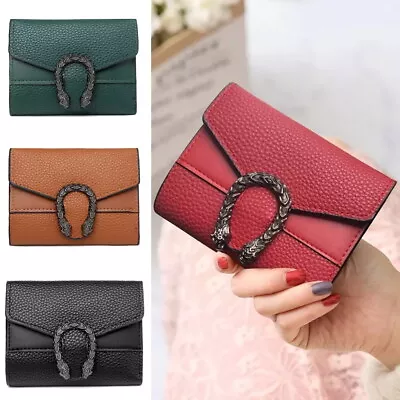 Women Short Small Money Purse Wallet Ladies Leather Folding Coin Card Holder UK • £3.99