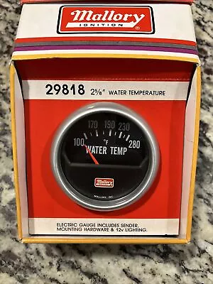 Vintage Mallory Ignition Performance Instrumentation Water Temp Gauge 2 5/8” • $55