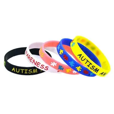 £2.99 • Buy (X1) AUTISM AWARENESS Medical Wristbands Alert Silicone Wristband Bracelet Adult