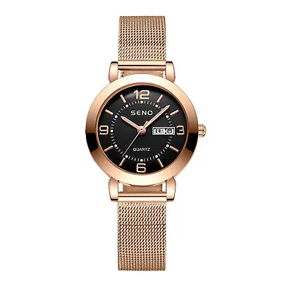 Fashion Mesh Strap Watch Quartz Watch Dual Calendar Ladies Trend Watch • $16.79