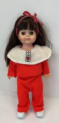Vintage 1960's 13  Vogue Littlest Angel Doll Brunette Red Winter Outfit • $16