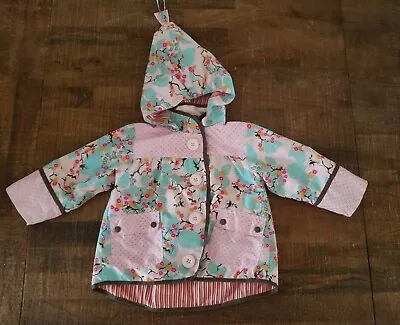 Me Too Girls Danish Design Floral Jacket With Removable Hat - Sz. 18-24 • $19