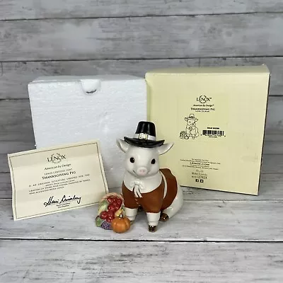 Lenox American Thanksgiving Pig #852399 Fall Holiday 4.5  Harvest Pilgrim Figure • $53.99