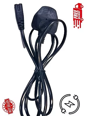 £4.99 • Buy For Samsung Sony TV, Figure 8 Eight Mains C7 UK Power Lead Cable 3 Pin Plug Cord