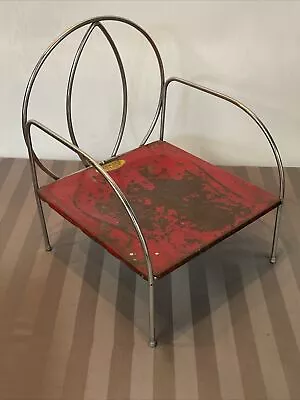 Vintage Jack-N-Jill Kiddie Child's Metal Doll Chair-Chrome-Steampunk-Doll Toy • $29.95