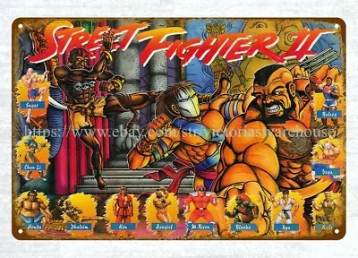 Dorm Room Wall Art 1990s Retro Game Street Fighter II Metal Tin Sign • $18.88
