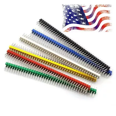 $3.99 • Buy 5pcs Single/Dual Row 40-Pin Color Male Header 2.54mm Breadboard PCB Connectors