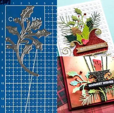 £3.56 • Buy Holly Leaf Metal Cutting Dies Scrapbooking Decorative Embossing Paper Stencils