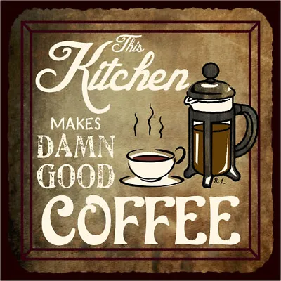 KITCHEN CANVAS Art Deco Coffee Cafe Picture 12 X12 Inch Stretched Over Frame  • £6.99