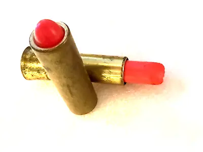 1950s 60s Helen Neushaefer Lipstick Burnished Golden Signed Brass Tube Vintage • $9.99