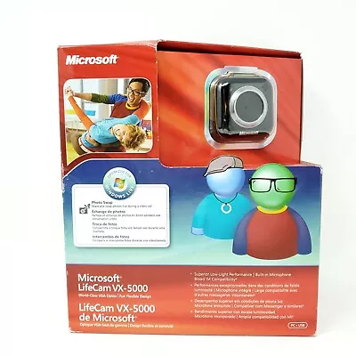 Microsoft LifeCam VX-5000 USB 2.0 Web Cam VGA Optics New In Factory Sealed Box • $11.05