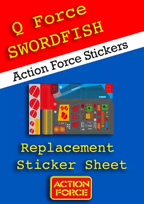 Vintage Action Force Swordfish Q Force Replacement Stickers Vehicle Palitoy • £8.99