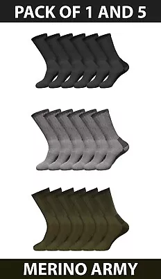 £11.95 • Buy Mens Merino Wool Blend Military Army Work Thermal Winter Socks 2.8 Tog Pack 1, 5
