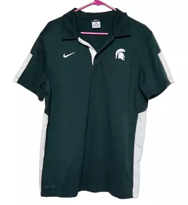 Nike Michigan State Spartans Mens M Golf Polo Shirt MSU Embroidered Short Sleeve • $16.19