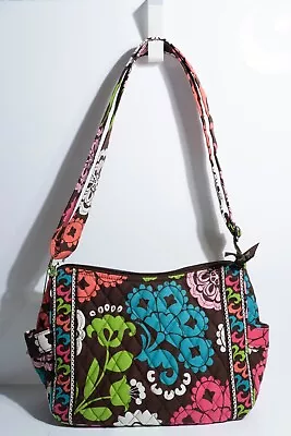 Vera Bradley On The Go - Lola Brown Floral Crossbody Shoulder Bag Purse Retired • $31.99