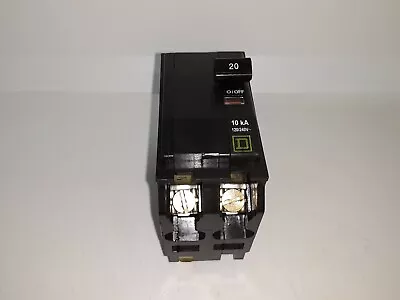 Square D QO220 20 Amp 2 Pole Type QO  Circuit Breaker YELLOW FACE WHITE AMP • $15.95