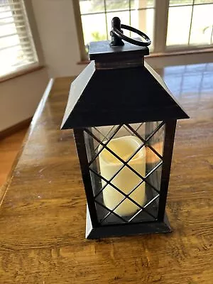 Decorative LED Lantern With Flameless Candle Trellis Window Design Wedding • $12.99