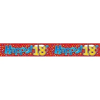 Happy 18th Birthday Banner Celebrations Occasions Men Sons Brothers EQA104P • £5.99