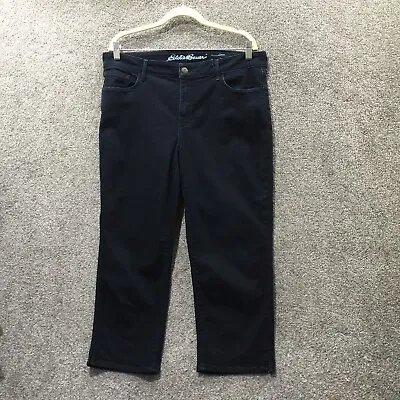 Eddie Bauer Cropped Jeans 14 Mid Rise Curvy Fit Denim Casual 5 Pocket • $0.99