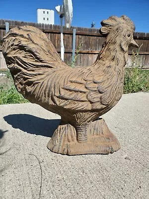Large Vintage Cast Iron Hen  Chicken Yard Garden Statue Figure Art  • $460