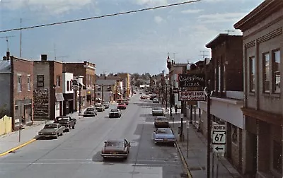 Plymouth Wisconsin~Main Street~Casey Jones Lanes Bowling Alley~Hwy 67 Sign~1970 • $6.50