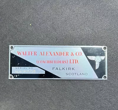 Alexander Leyland Atlantean Edinburgh BFS16L Bus Coach Chassis Body Plate Badge • £28