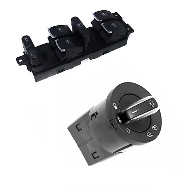 2x Chrome Headlight Master Window Switch For VW Bora Beetle Jetta Golf MK4 • $29.78